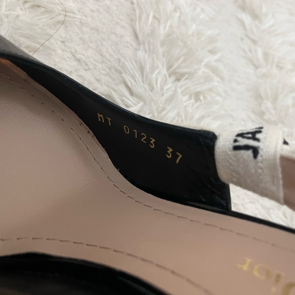 Dior Black Patent Leather Slingback Heels - Picture 4 of 8